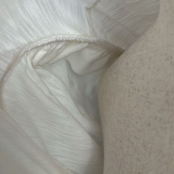 Chico’s Size 3 XL White Puff Sleeve Top V-Neck Cotton Modal Blend Long Sleeve - Picture 6 of 11